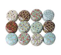 AMISENK Boîte de rangement ronde en fer blanc à remplir - Petit récipient pour articles divers, baume à lèvres, pommade pour les yeux, pièces de monnaie - Boîte de rangement pour la cuisine, les