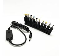 AMISENK Câble adaptateur de connecteurs d'alimentation de type C mâle vers mâle 5,5 x 2,1 mm avec 10 connecteurs interchangeables 5 V 9 V 12 V 15 V 20 V USB C réglable vers câble