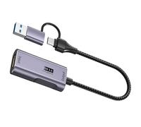AMISENK Carte de capture vidéo USB 3.0 en alliage d'aluminium 4 K 60 Hz HDTV vers type C Conversion en temps réel pour DSLR et enseignement en ligne USB C carte de capture vidéo
