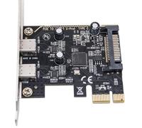 AMISENK Carte d'extension PCIE USB3.2 GEN1 vers 2 ports de type C Carte d'extension USB Convertisseurs USB internes pour ordinateur de bureau Type C Adaptateur de panneau avant