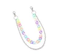 AMISENK Chaîne de pantalon en acrylique double couche couleur bonbon longueur taille accessoire élégant pour les amateurs de mode jupe denim, taille unique, Comme décrit, Comme décrit.