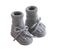 AMISENK Chaussettes antidérapantes pour enfants en mélange de polyester solide, faciles à laver, semelles antidérapantes pour garçons et filles, utilisation en intérieur, gris, Taille unique