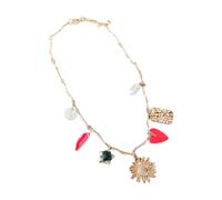 AMISENK Collier de perles rétro réglable - Chaîne en alliage - Fait à la main - Pour femme - Pour un usage quotidien - Collier vintage en alliage