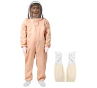 AMISENK Combinaison de protection d'apiculteur avec voile amovible en peau de chèvre - Couverture complète - Tenue d'apiculture pour inspection des colonies - Accessoires d'apiculture avec poignets