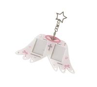 AMISENK Coque en polyacrylate lisse avec motif aigerons artistiques, double poche, même porte-clé transportable pour le travail Addons Élégant porte-clés double carte, blanc, taille unique