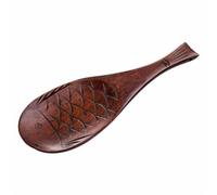 AMISENK Cuillère à riz en bois naturel en forme de poisson ergonomique à long manche pour la cuisine - Matériaux essentiels - Accessoire de cuisine familial - Ustensiles de cuisine en bois conviviaux