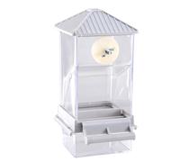 AMISENK Distributeur de nourriture transparent pour perroquets - Recharge facile pour petits oiseaux avec fonction anti-encrassement - Grande capacité