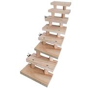 AMISENK Échelle en bois naturel 3/4/5/6/7/8 couches pour hamster, jouet à mâcher pour animal domestique, perroquet, perchoir, escalier d'escalade, jouets d'exercice pour perroquet