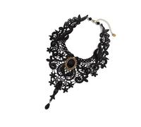 AMISENK Élégant collier gothique en dentelle avec pendentif goutte de sang pour femme ras du cou Halloween collier ras du cou rétro punk accessoires punk, taille unique, Comme décrit, Comme décrit.