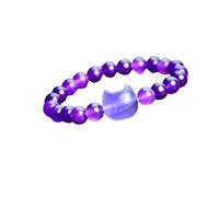 AMISENK Élégant pendentif tête de chat avec perles en pierre naturelle pierres précieuses naturelles bracelet bracelet unique cadeau d'anniversaire femme, taille unique, Comme décrit