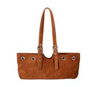 AMISENK Élégant sac à dos de moto d'inspiration coréenne avec tissu en daim pour femme léger pour un usage quotidien sous les bras compact pour le style de vie, marron, One Size