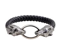 AMISENK Élégante chaîne en métal robuste avec tête de loup - Idée cadeau unisexe élégante