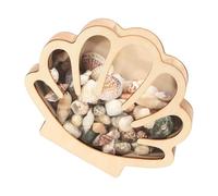 AMISENK Étui de rangement portable en bois inspiré de coquillages faits à la main pour organiser de petits articles dans le salon ou la chambre à coucher