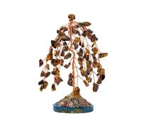 AMISENK Fengshui Figurine d'arbre en osier et cristal pour attirer la richesse et la chance Cadeau spirituel Décoration de maison et de bureau Arbre à monnaie Fengshui