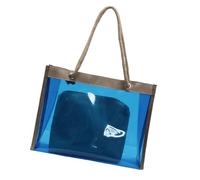 AMISENK Grand sac à bandoulière transparent léger sous les aisselles, sac à main décontracté et maquillage, idéal pour transporter des livres, essentiel, spacieux, en PVC au quotidien, bleu, One Size