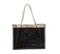 AMISENK Grand sac à bandoulière transparent léger sous les aisselles, sac à main décontracté et maquillage, idéal pour transporter des livres, essentiel, spacieux, en PVC au quotidien, Noir , One Size