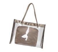 AMISENK Grand sac à bandoulière transparent léger sous les aisselles, sac à main décontracté et maquillage, idéal pour transporter des livres, essentiel, spacieux, en PVC au quotidien, kaki, One Size