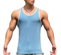 AMISENK Haut d'entraînement à séchage rapide pour homme, léger, respirant, sans manches, chemise de sport athlétique pour les entraînements, le basket-ball, le tennis, la course à pied, gilet