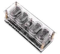 AMISENK Horloge Nixies en acrylique alimentée par USB avec lumière dynamique et affichage couleur - Horloge de bureau à économie d'énergie