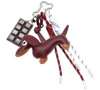 AMISENK Joli porte-clés en corde tressée avec pendentif en forme de chien saucisse, décoration de sac de voiture pour femme et fille - Chaîne de voiture en chocolat - Porte-clés en corde tressée, G
