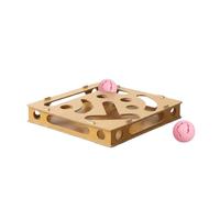 AMISENK Jouet de divertissement en bois durable pour chats Encourage le comportement naturel Solution de jeu d'intérieur sûre Jeu automatique Jouet pour soulager l'anxiété des chats