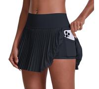AMISENK Jupes de tennis plissées pour femmes, jupe athlétique légère, taille haute avec poche, short pour entraînement de gym, jupe-short de gym pour femme