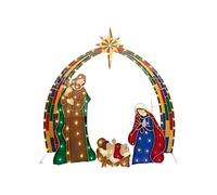 AMISENK L'éclairage intégré de Noël en métal résistant aux intempéries et les enjeux de stabilisation faciles assemblent la scène