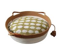 AMISENK Lit tissé pour animal domestique chaton chiot anniversaire animal domestique pour chiens et chats lits colorés nid en corde de coton lit chat lit avec oreilles