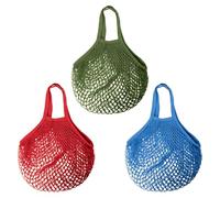 AMISENK Lot de 3 sacs de transport pratiques en maille de coton réutilisables parfaits pour les détaillants et le transport d'articles en vrac Pochette de voyage en coton respirant, a, One Size
