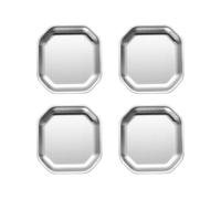 AMISENK Lot de 4 assiettes à dîner en métal doré/argenté - Assiettes stables en acier inoxydable pour servir à la maison et les réunions en plein air