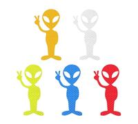 AMISENK Lot de 5 autocollants réfléchissants pour moto, voiture, extraterrestre, scooter, accessoires décoratifs hautement réfléchissants