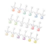 AMISENK Lot de 50 breloques anges pour sac à main, sac à dos, perles, pendentifs, porte-clés, accessoires de sac à main, pendentifs fées avec émerillons et crochets