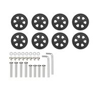 AMISENK Lot de 8 rouleaux résistants à l'abrasion pour valise, ensemble de remplacement facile, solution de voyage silencieuse et pratique, 58 Noir, One Size