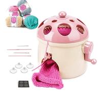 AMISENK Machine à tricoter à 32 aiguilles pour tricoter, crochet, tricot, tissage circulaire, machine à tricoter avec accessoires de tricot, machine à tricoter maison champignon