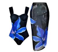 AMISENK Maillot de bain 2 pièces imprimé au design élégant pour de nombreuses occasions, y compris les fêtes et la salle à manger Jupe de bain