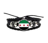 AMISENK Montrez votre amour pour la Syrie avec ce bracelet robuste en cuir synthétique adapté à toutes les occasions lors d'événements sportifs, taille unique, Comme décrit