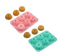 AMISENK Moules à gâteau en silicone antiadhésifs flexibles pour un démoulage facile des petits savarins