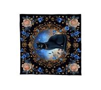 AMISENK Nappe de tarots, autel, tissu, chats, fleurs, astrologie nappe, divinations, cartes, tapisserie, décoration murale, décoration murale