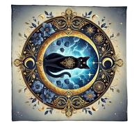 AMISENK Nappe de tarots, autel, tissu, chats, fleurs, astrologie nappe, divinations, cartes, tapisserie, décoration murale, décoration murale