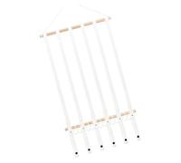 AMISENK Nœuds à cheveux muraux pour filles - Cadre en bois avec 12 crochets et rubans amovibles - Cintre de rangement décoratif pour chambre d'enfant - Assemblage facile - Pince à cheveux pour fête