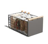 AMISENK Organisateurs extensibles sous évier - Étagère de rangement extensible - Installation sans perçage - Design robuste en acier au carbone pour fournitures - Organiseur à épices sans perçage