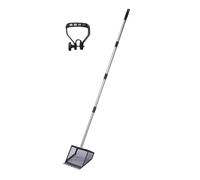 AMISENK Outil de nettoyage robuste en fer pour poulailler avec dents pendantes, tête de récession de 25,4 cm de large pour un retrait efficace du fumier, l'enroulement traditionnel, grande capacité