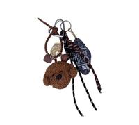 AMISENK Porte-clés en peluche pour sac à dos et sac à main confortable à tenir, marron