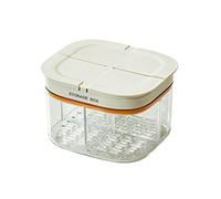 AMISENK Récipient alimentaire à 4 compartiments avec couvercle hermétique, idéal pour stocker les fruits coupés, l'ail, les oignons, les repas préparés, résistant et réutilisable avec couvercle