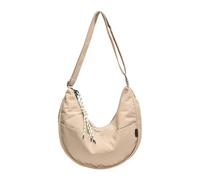 AMISENK Sac à bandoulière élégant de couleur unie multifonction avec cordon noué à fermeture éclair pour adultes et adolescents, grande capacité d'épaule, beige, One Size