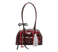 AMISENK Sac à bandoulière pour femme pour les navetteurs et les étudiants, nœud en ruban, cuir PU, double poche avant sous les bras, sac à main, sac à bandoulière pour femme, a, One Size