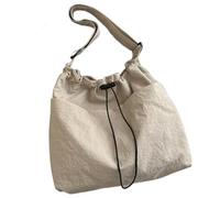 AMISENK Sac à bandoulière tendance avec cordon de serrage - Grande capacité - Pour le camping, le shopping et le rangement - Sac à bandoulière de grande capacité, kaki, One Size