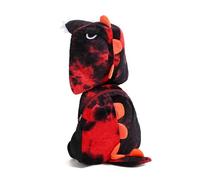 AMISENK Sac à dos en peluche de dinosaure de dessin animé pour enfants, sac d'école avec capuche amovible, sac à livres pour les aventures quotidiennes sur le thème des dinosaures, Rouge, One Size
