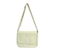 AMISENK Sac à livres d'étudiant de couleur unie - Blanc et noir - Bandoulière de grande capacité pour femme et homme - Bandoulière décontractée, blanc, One Size