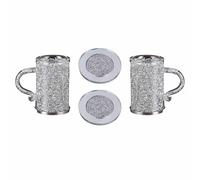 AMISENK Tasse à café isotherme à double paroi en verre avec poignée pour la maison, le bureau, les fêtes, double couche d'isolation thermique sous vide